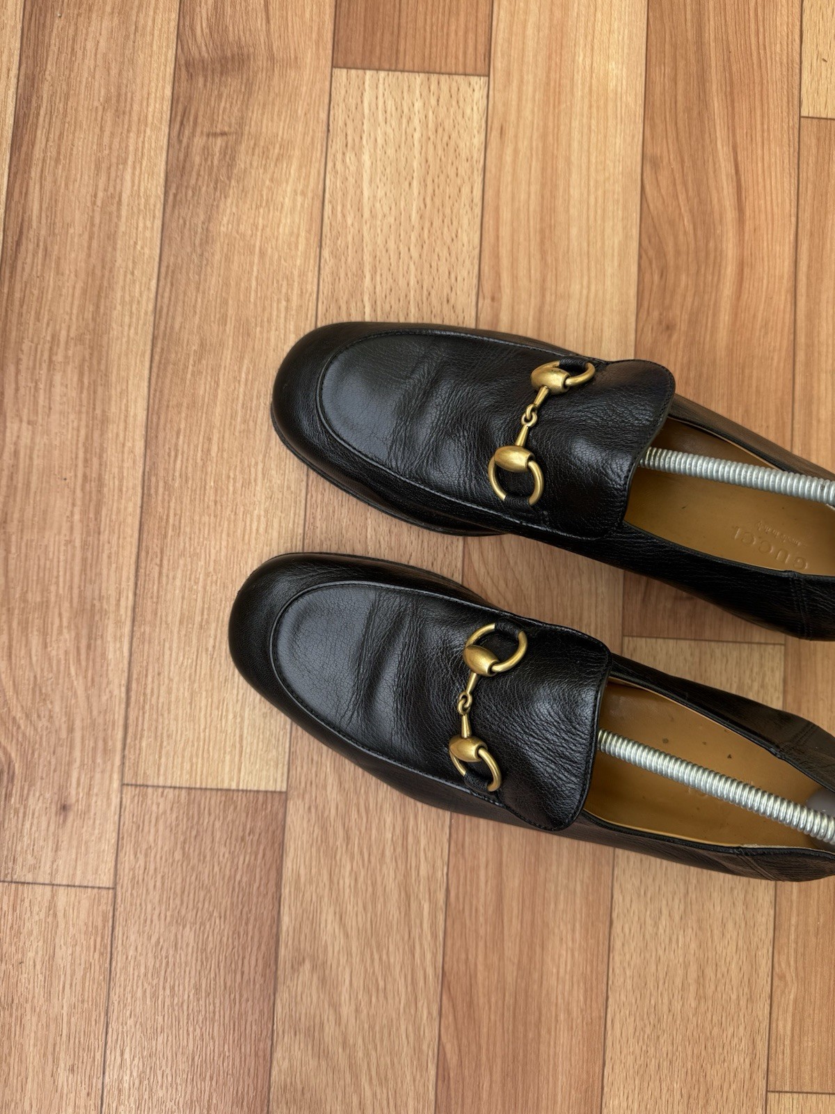 AUTHENTIC GUCCI BLACK LEATHER HORSEBIT SLIP ON LOAFERS SIZE EU 37 , US 7 , UK 4