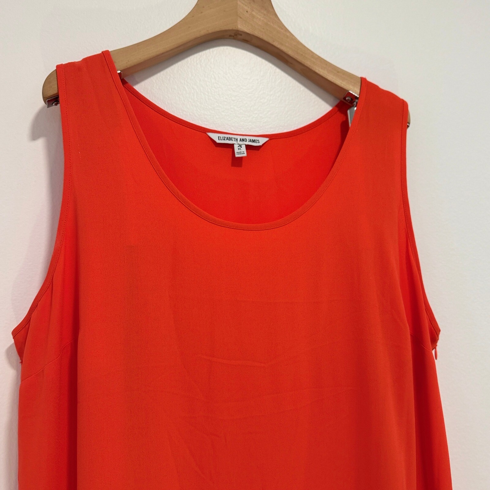 Elizabeth and James Maxi Tank Dress Tiered Flame Orange XL Vibrant Bold Chic
