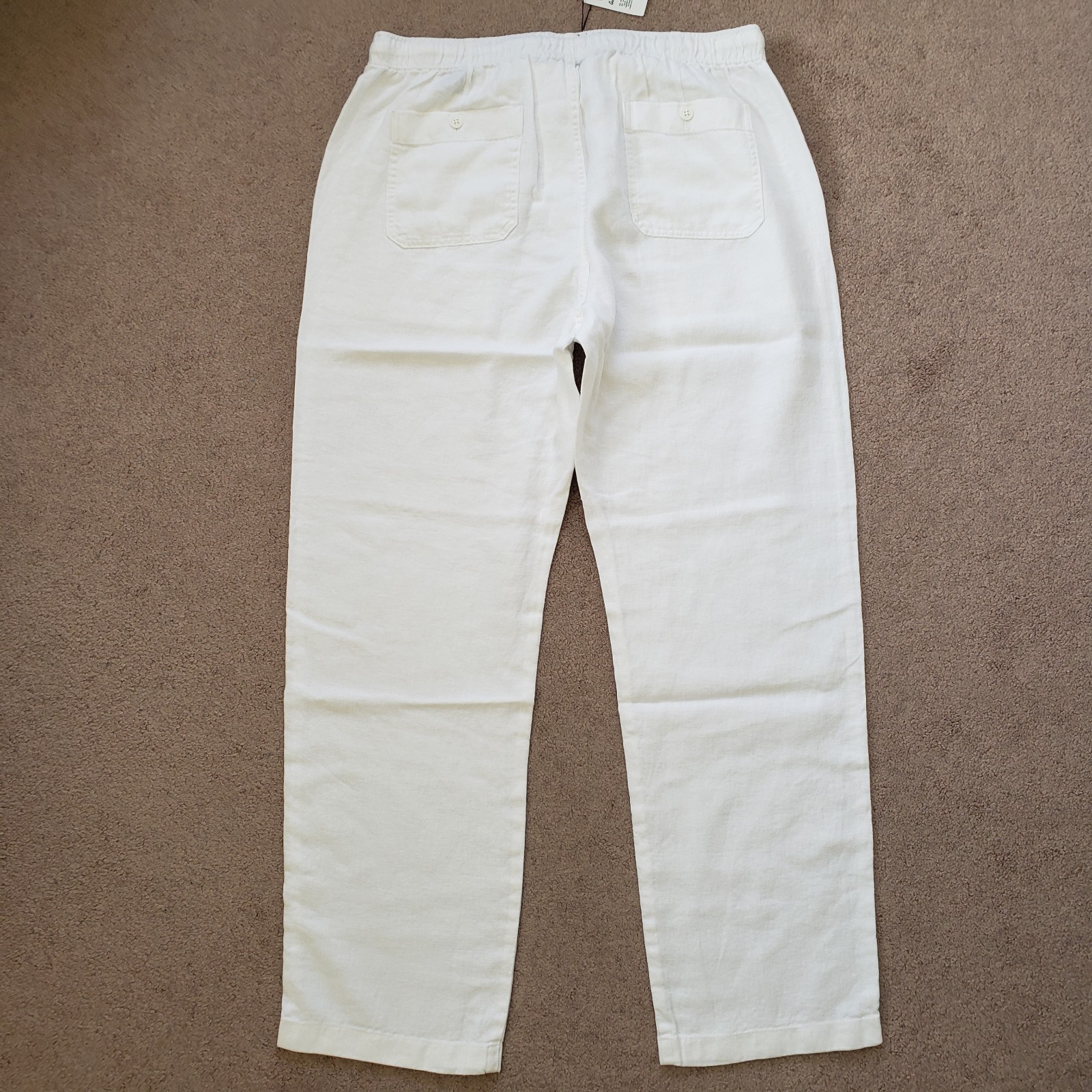 NWT Todd Snyder XL Straight Fit 100% Linen Beach Pant White Pockets $198 Light