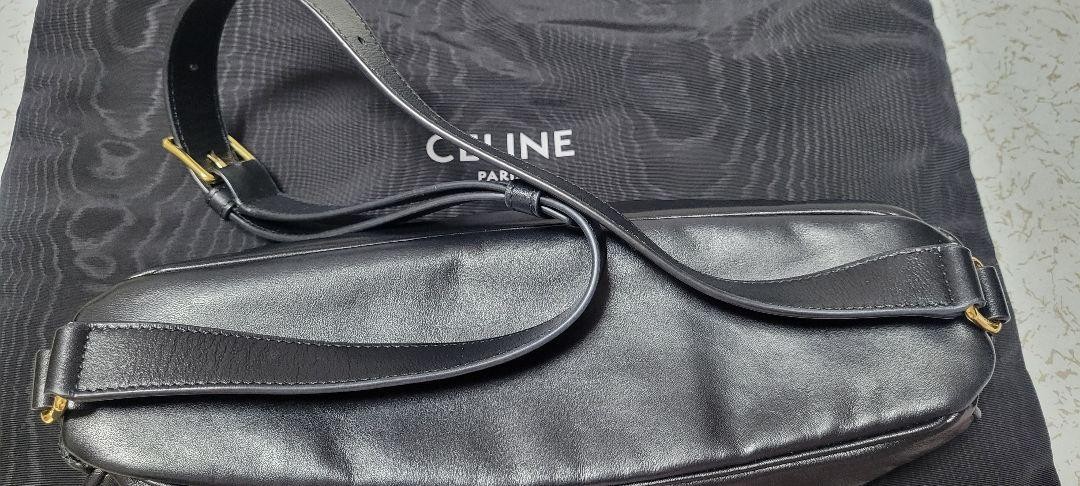 Unused Celine Leather C Charm Body Bag Black W 27 x H 13 x D 5cm