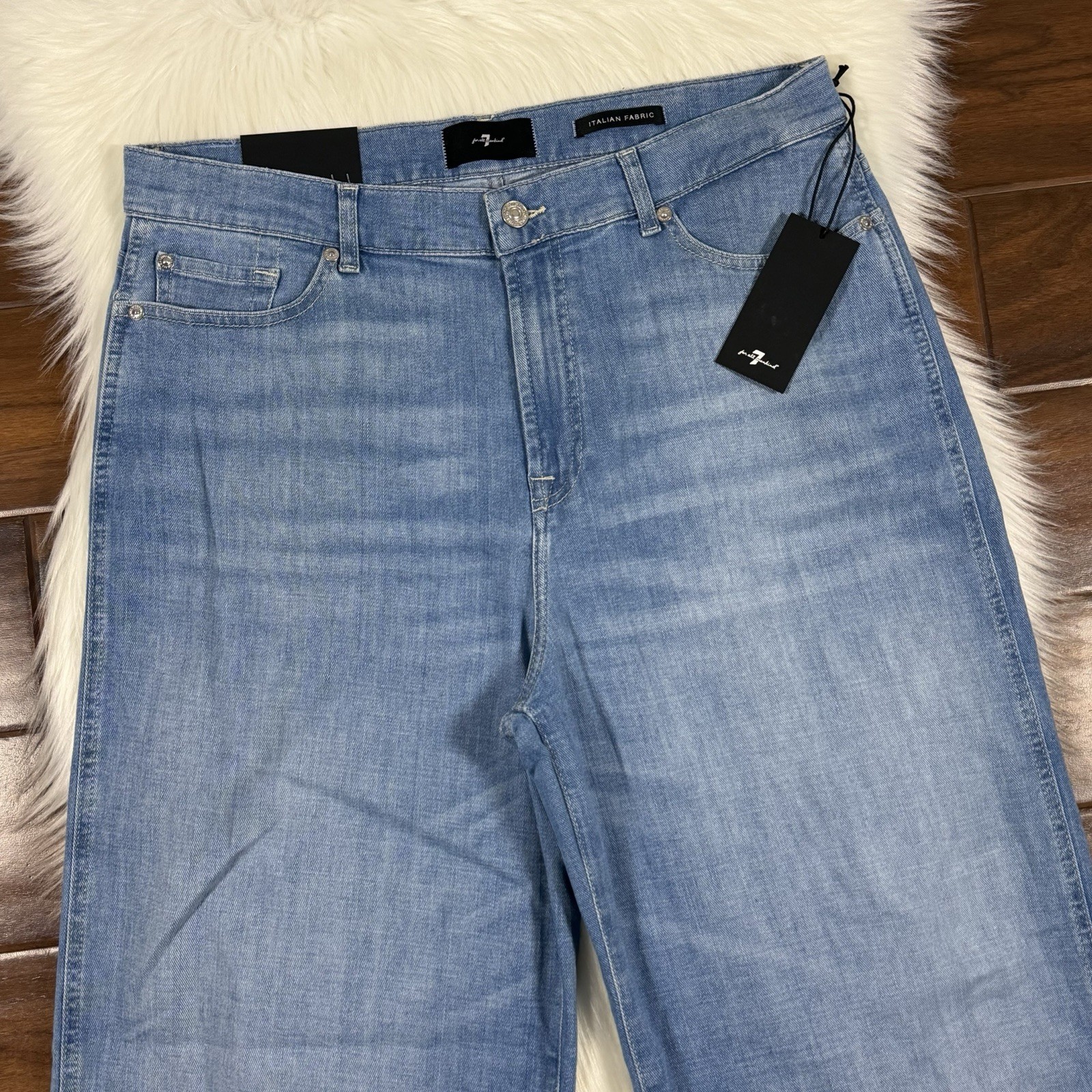 7 For All Mankind Women’s Size 32 Charleston Lotta Wide Leg Cropped Denim Jeans