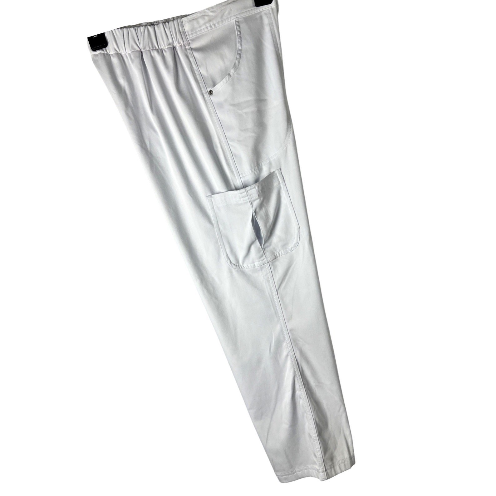 Urbane Ultimate Womens Bailey Cargo Scrub Pant Size Petite Medium PM White F30