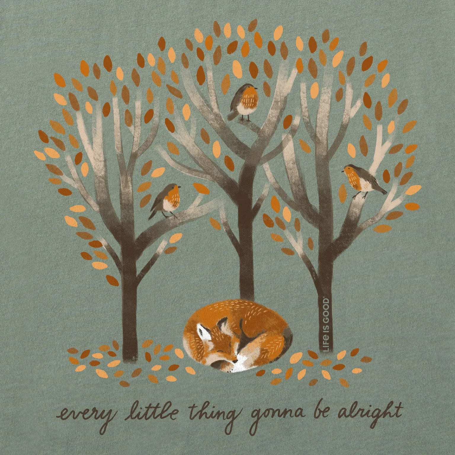 Life Is Good LS Shirt Crusher Tee EVERY LITTLE THING ALRIGHT FOX 44in Womens L