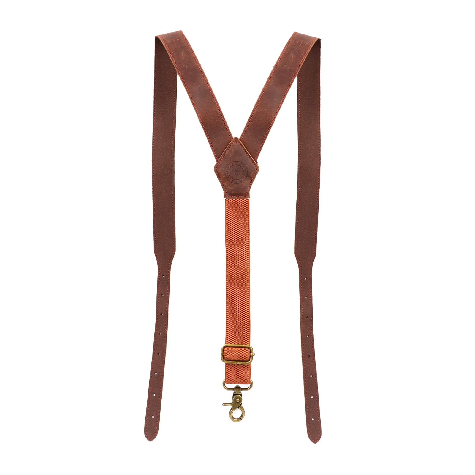 Tourbon Men’s Suspenders Y Back Adjustable Leather Y-Shaped 3 Hooks Pants Braces