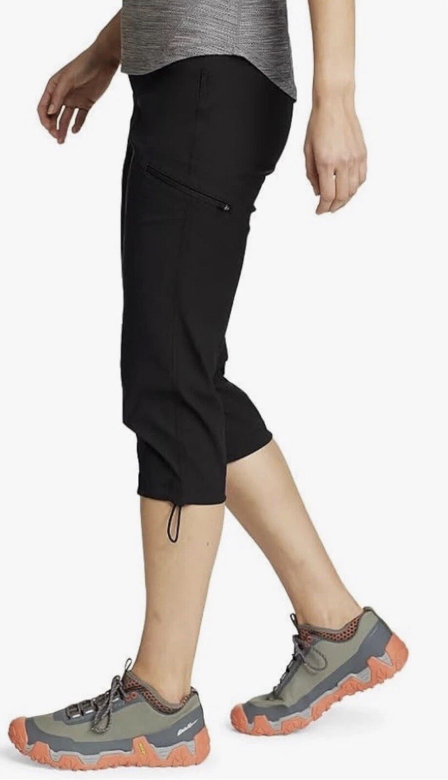 Womens eddie bauer Waterproof Rainier Active Capris Size 6-Black