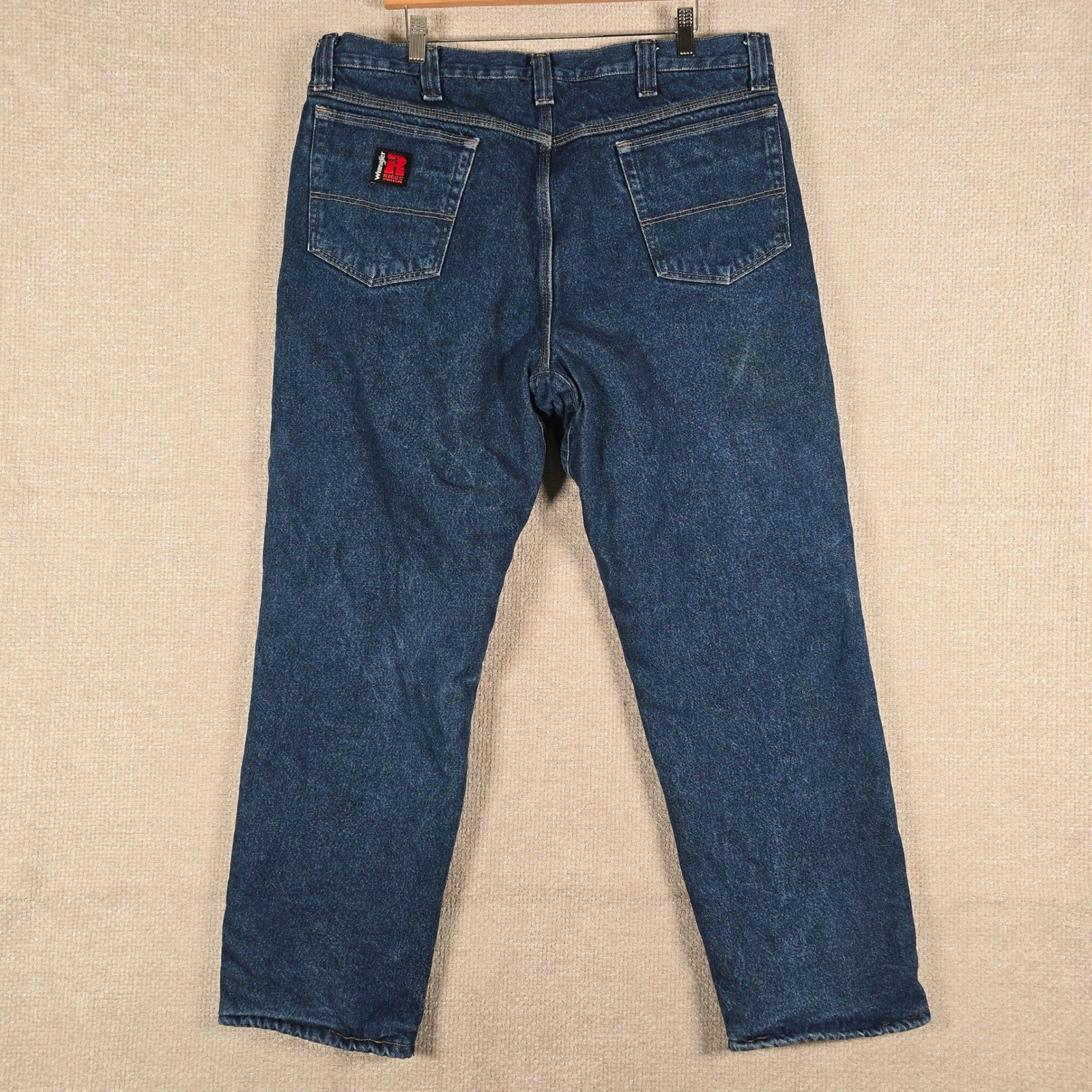 Wrangler RIGGS Workwear Fleece Lined Jeans Mens 38×30 Dark Wash Blue 3W055TH