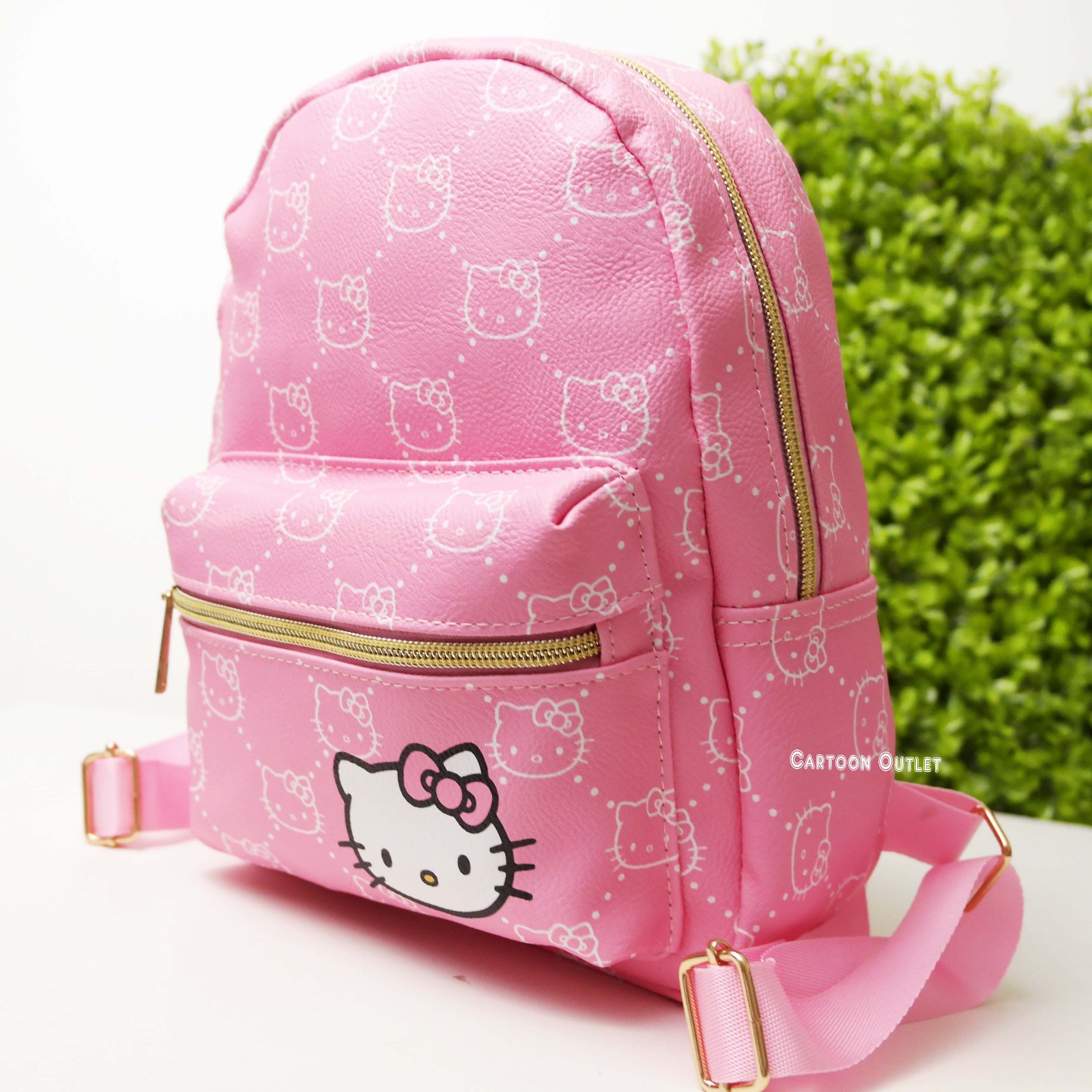 Hello Kitty Mini Backpack Purse 10″ Faux Leather Authentic Pink Trending