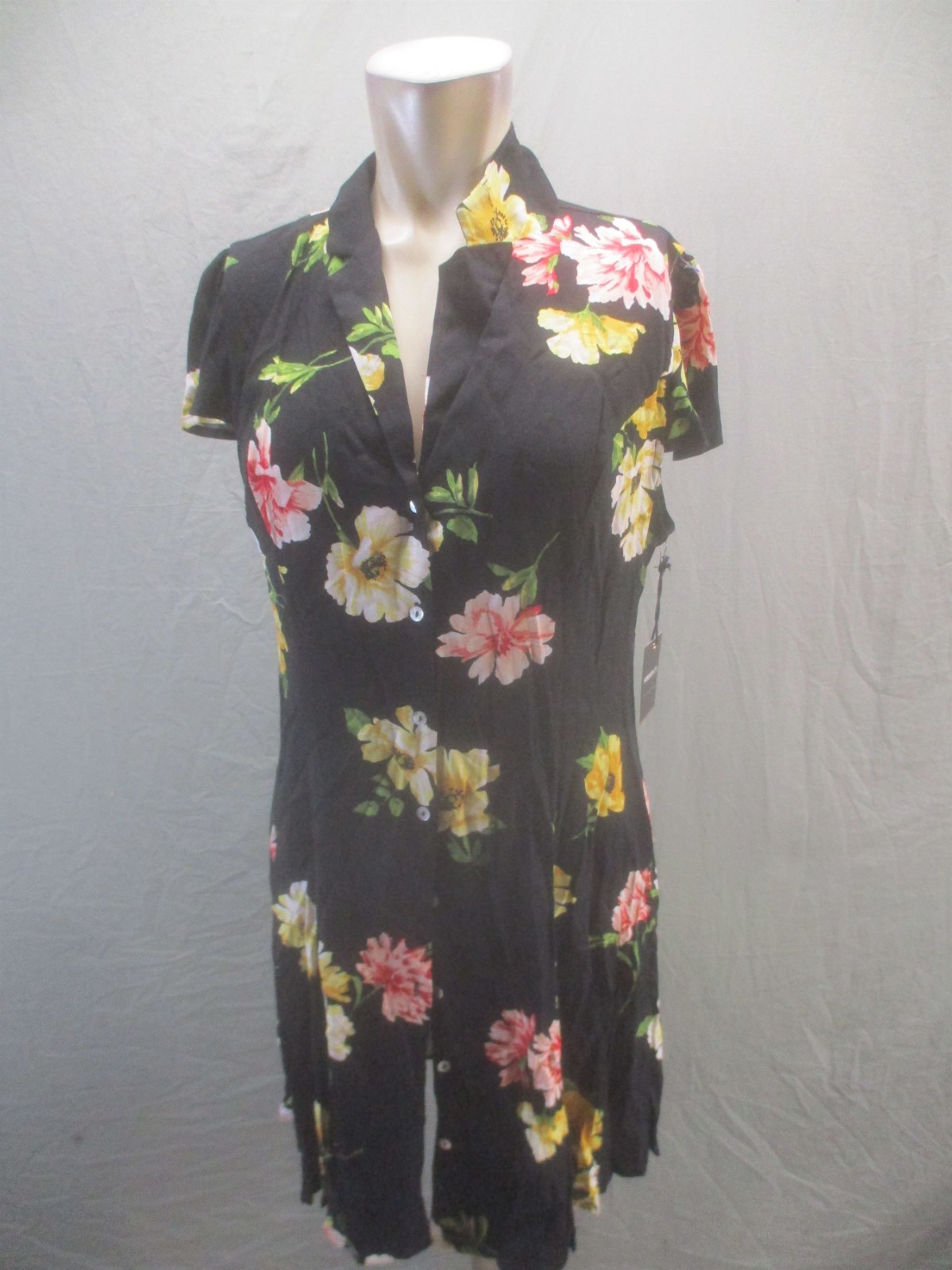 NWT Forever21 Size XL Womens Multicolor Floral Buttons Collared Casual Dress 184
