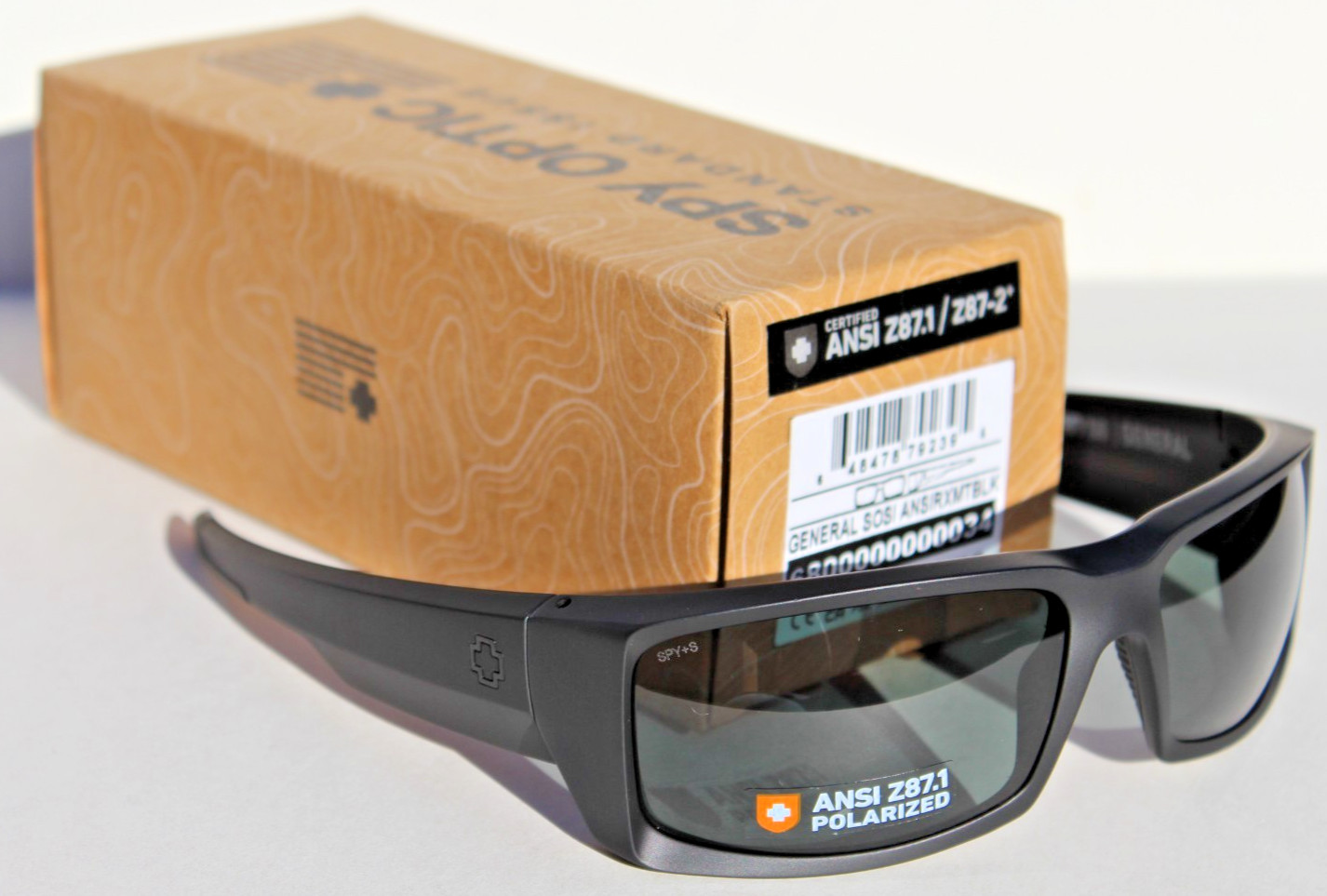 SPY OPTICS General SOSI POLARIZED Sunglasses Matte Black/Gray Green ANSI Z87.1