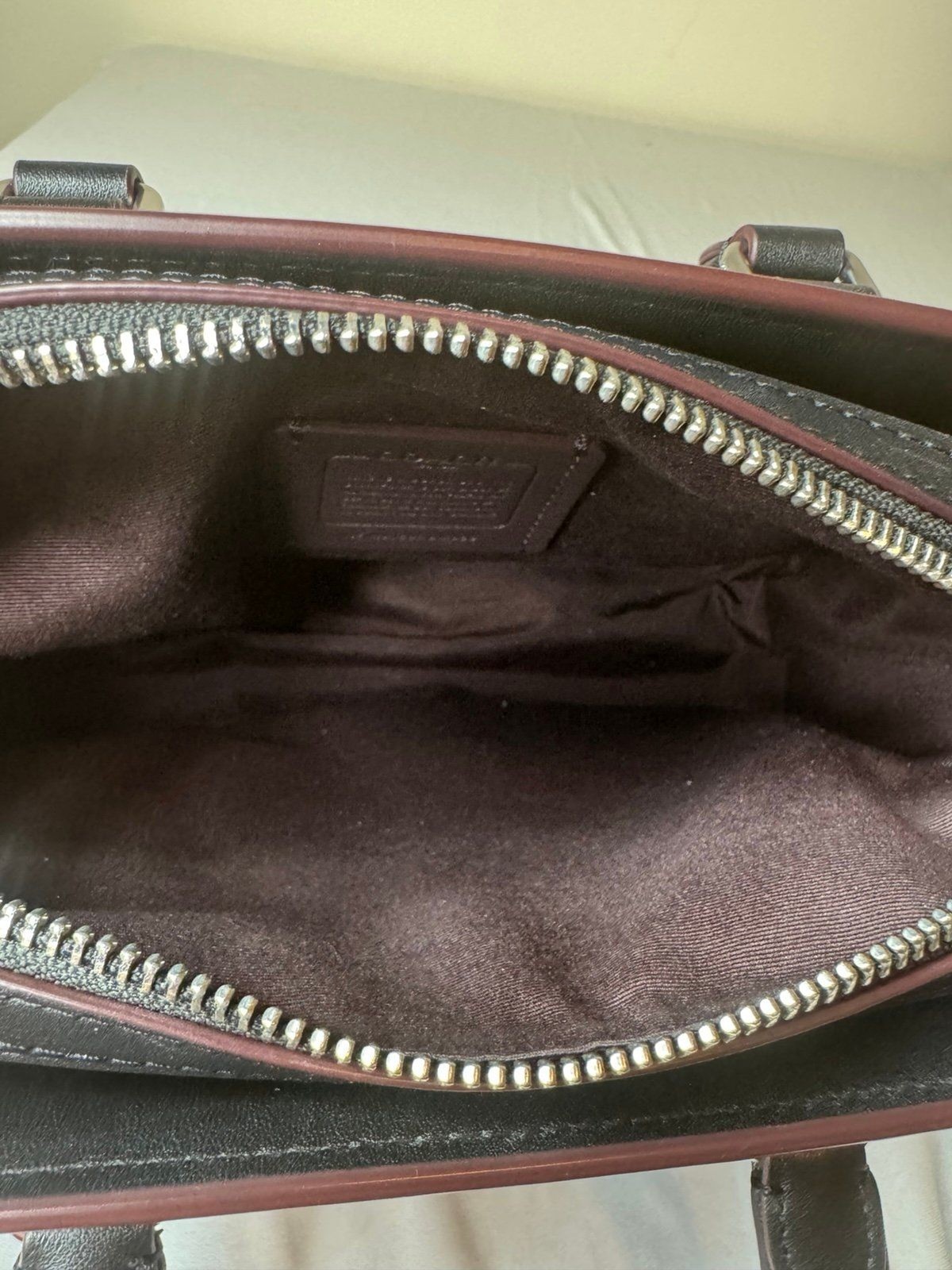 Coach Mini Darcie Carryall Bag br In Blocked Signature Canvas Black