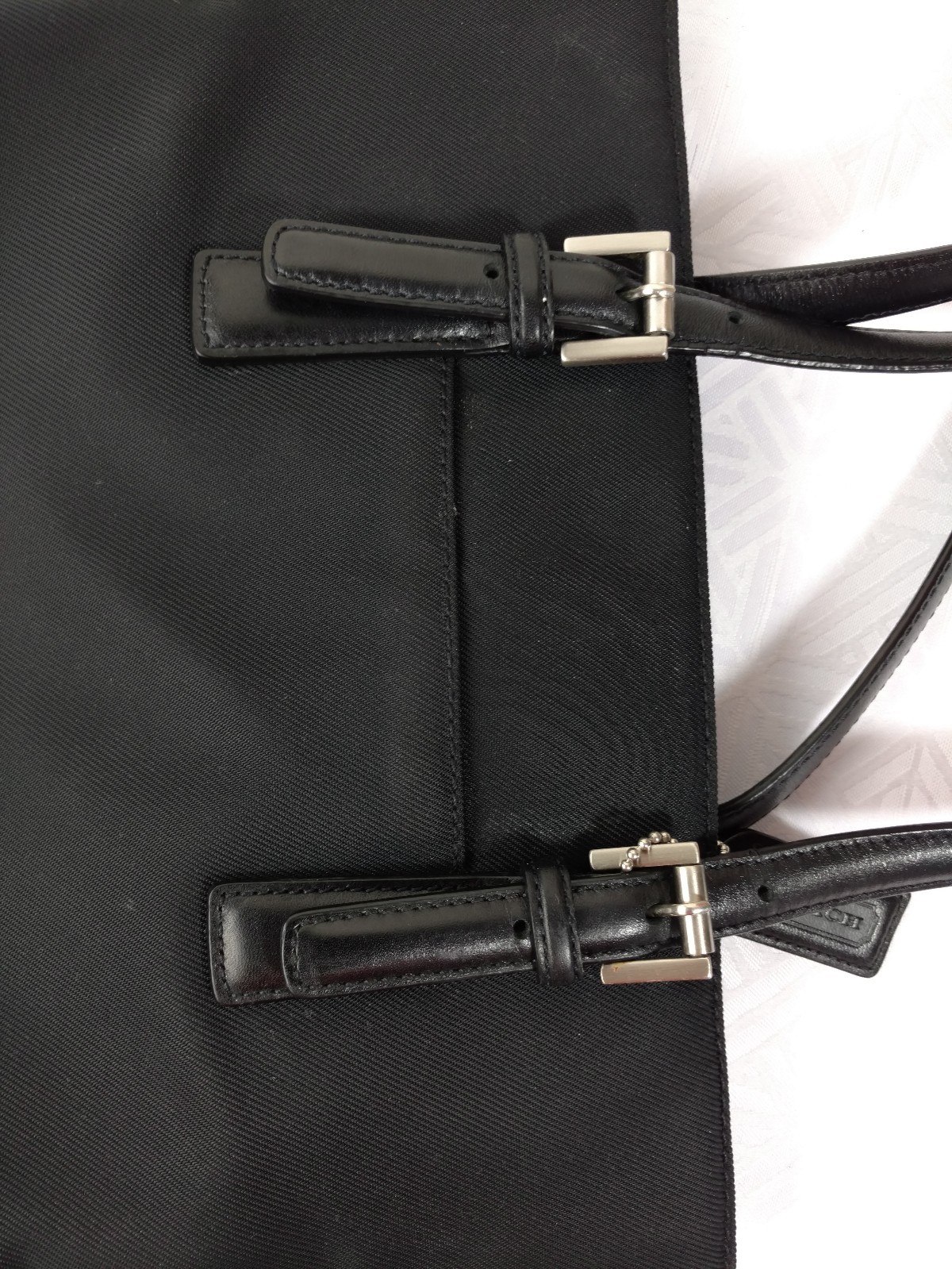 COACH VINTAGE BLACK JACQUARD/TRIM LEATHER No. 9321 SHOULDER BAG PURSE