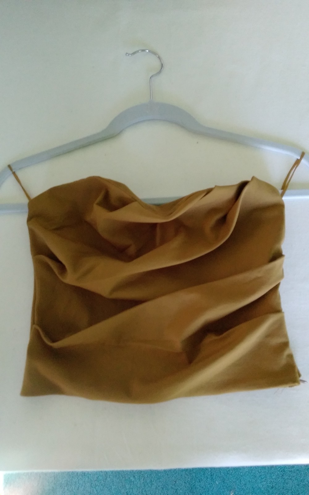 New! Zara Tube Top Sleeveless Ruched Side Zipper Mustard Medium