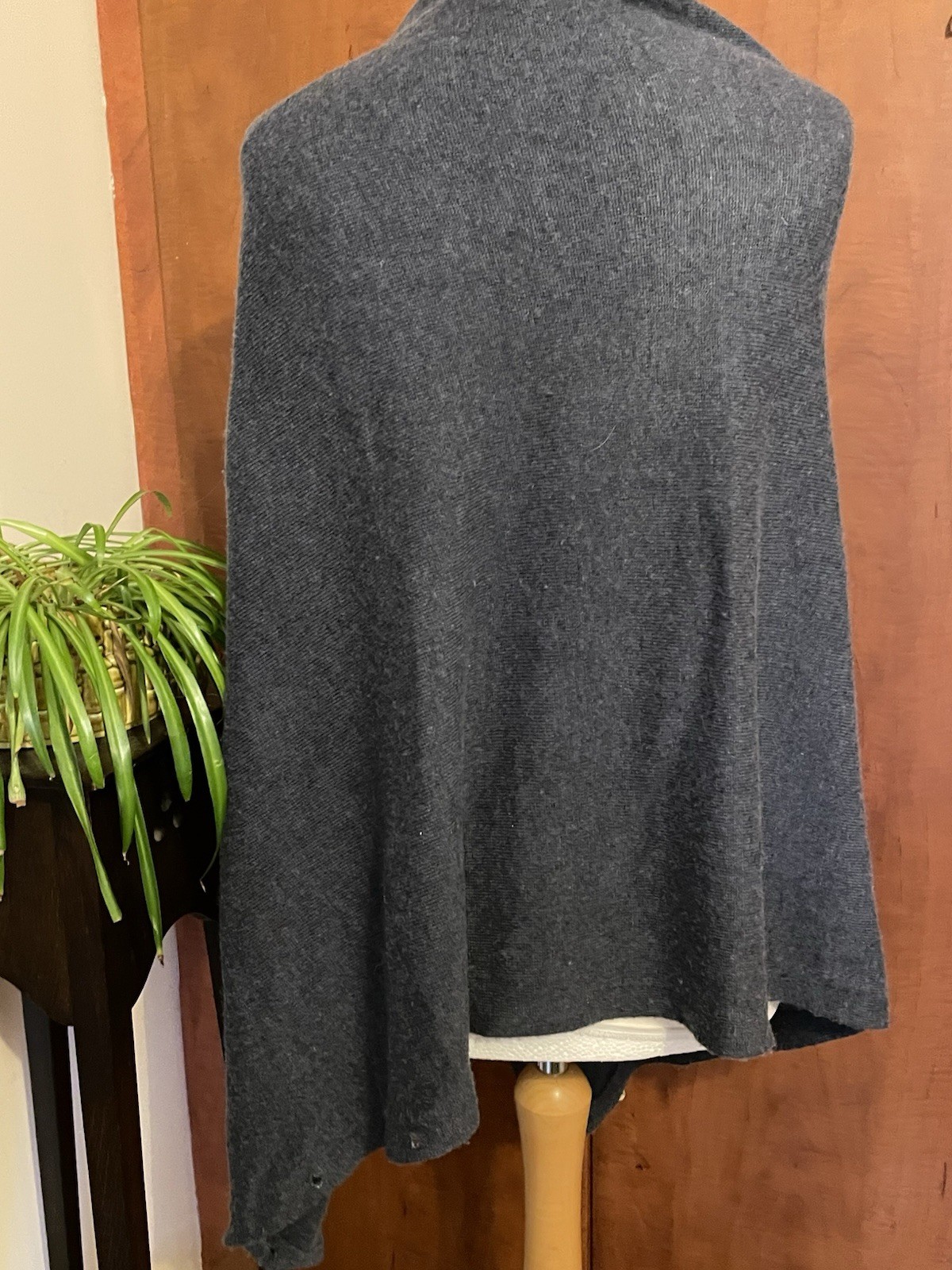 cashmere poncho cape Blue Grey Spring Evening Cosy Soft Lux One Size From Nepal