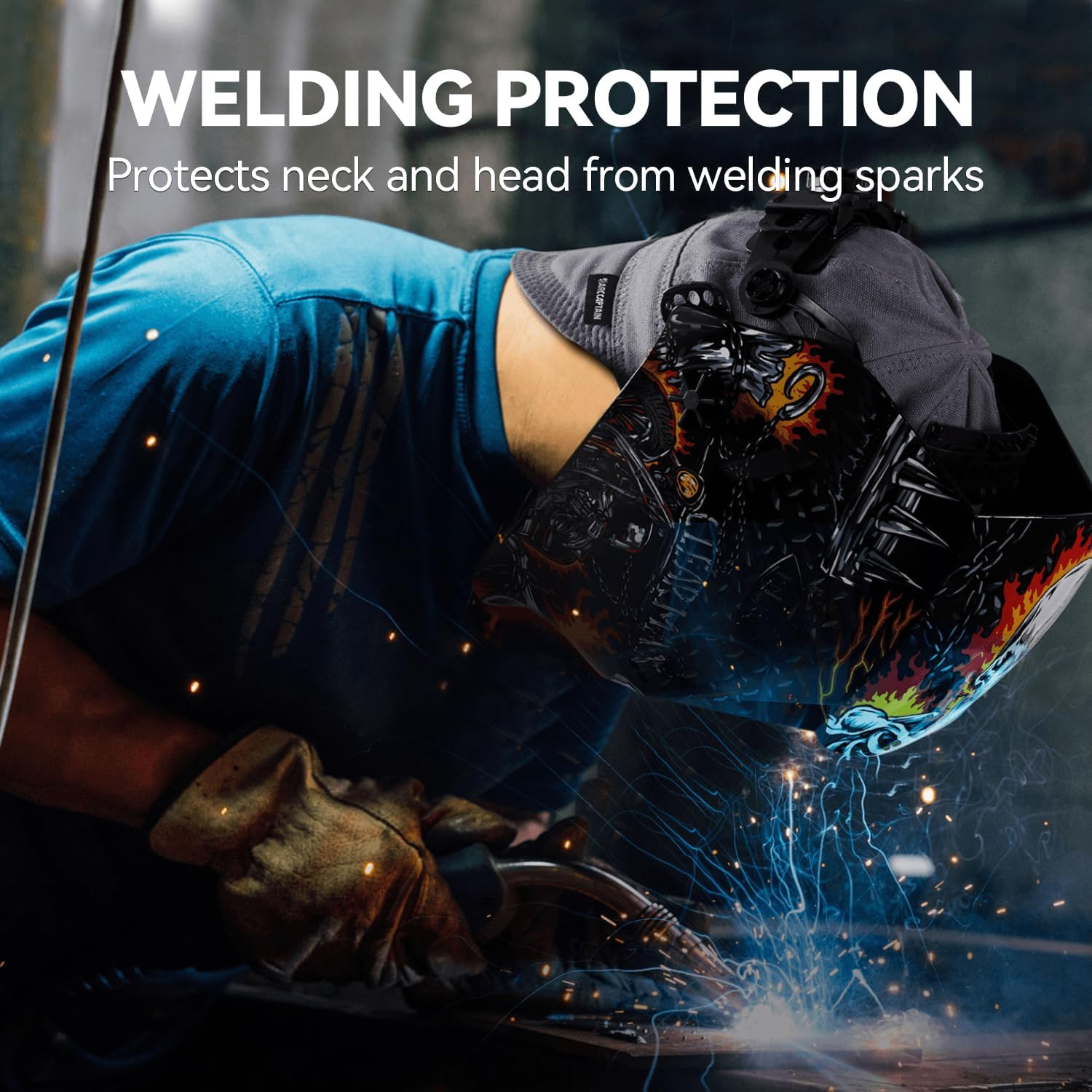 ARCCAPTAIN Welding Cap Protective Welders Hat Reversible 8 Panel Cotton 7 1/4 US