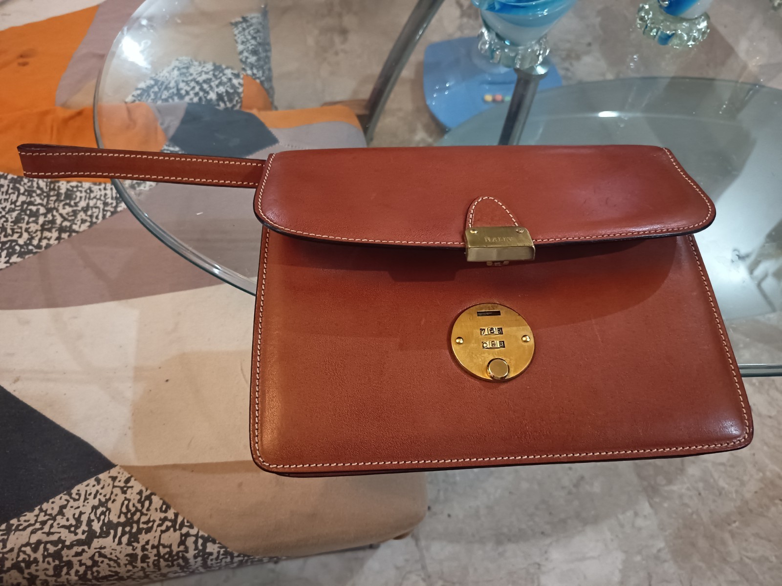 Bally Vintage Executive Foldover Organizer Brown Leather Clutch Bag (Unisex)