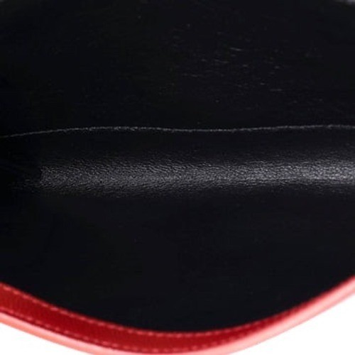 Saint Laurent Uptown Chain Wallet Red Grain De Poudre WOC + Card Holder Gold HW