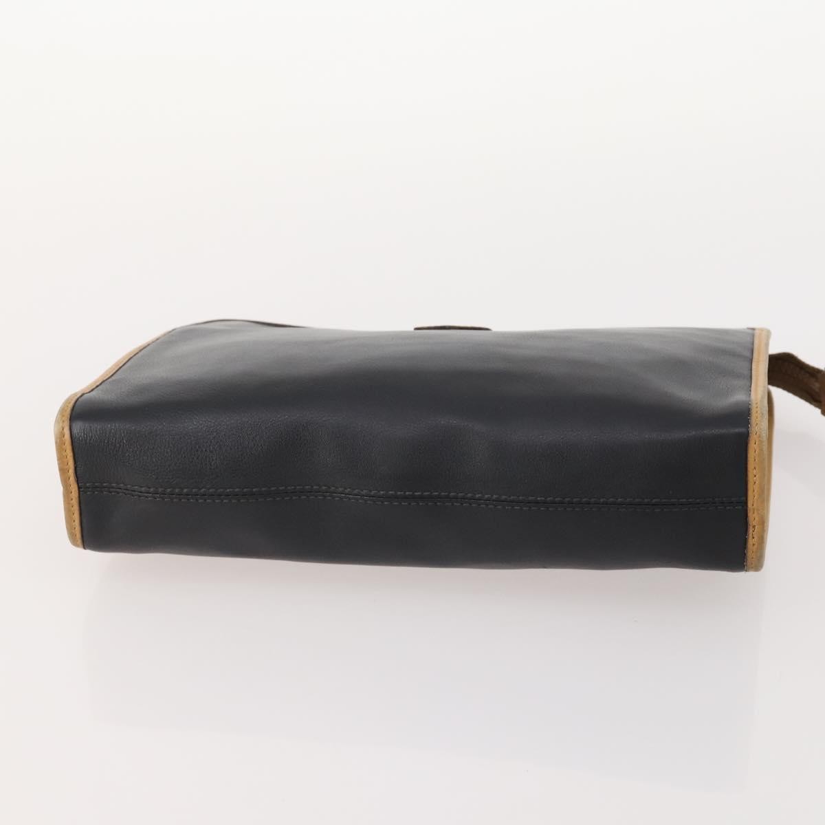 CELINE Macadam Canvas Clutch Bag PVC Leather 3 Set Brown Black beige Auth 173683
