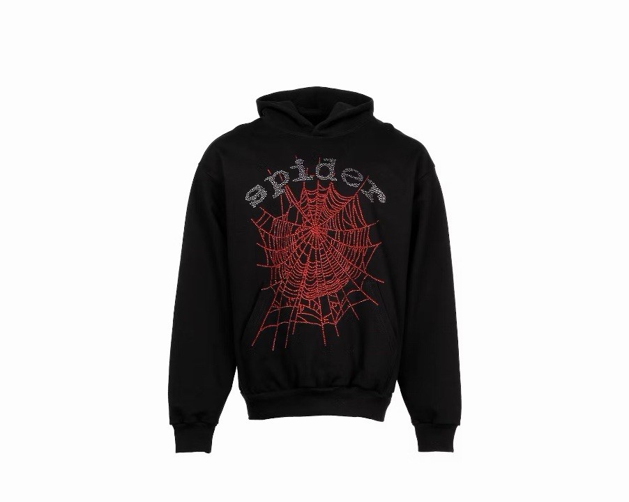 Sp5der Men’s Black Hoodie OG Rhinestone Size Medium Brand New Never Worn In Bag