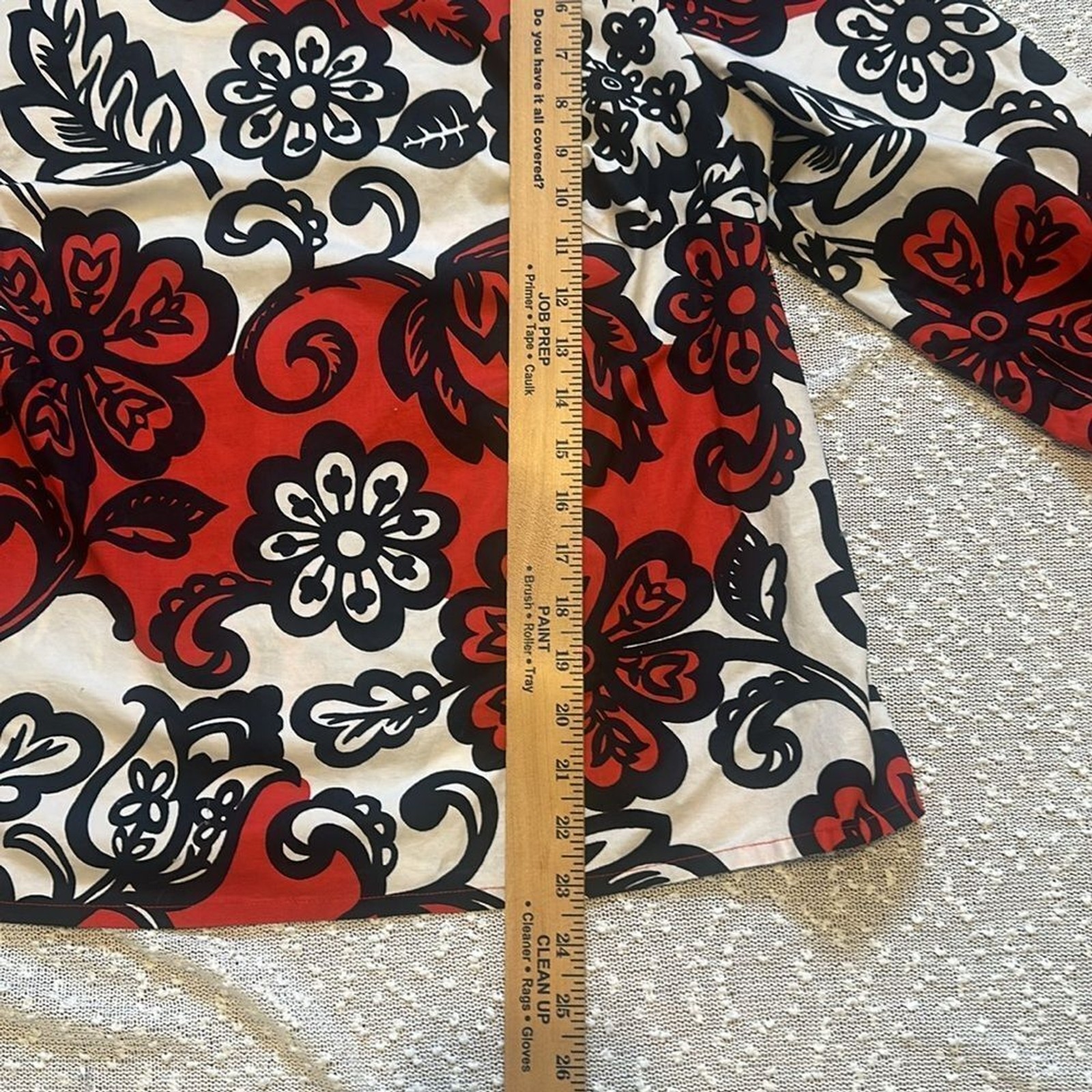 BODEN Red Floral 3/4 Sleeve Ursula Top Blouse size 12