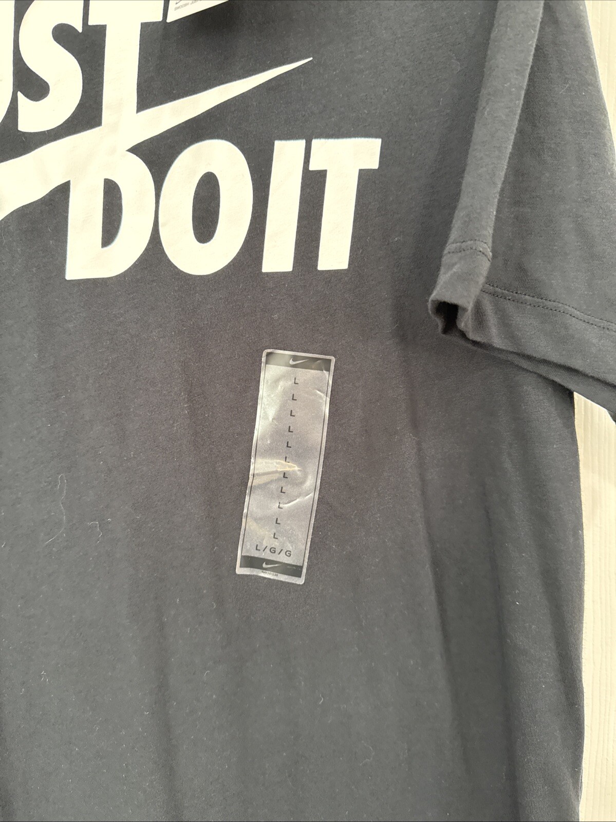 New Nike TEE Just Do It Short Sleeve Crew Neck Mens Size Large Black AR5006-011
