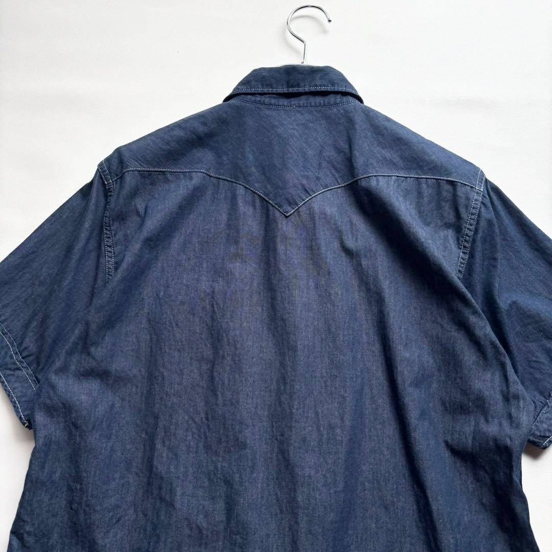 Engineered Garments Denim Short Sleeve Shirt M USA Made Cotton Indigo F/S