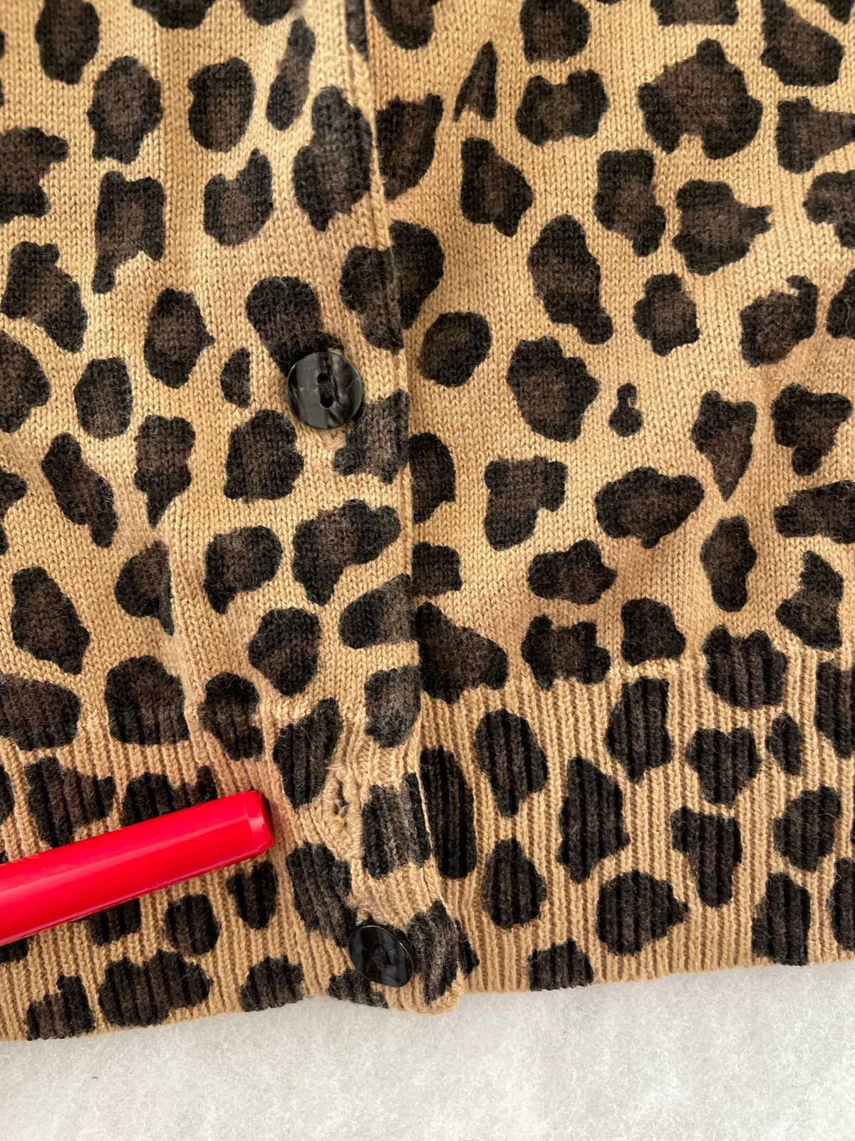 Casual Corner Annex Womens Camel Classic Leopard Print Cardigan Sweater Size L