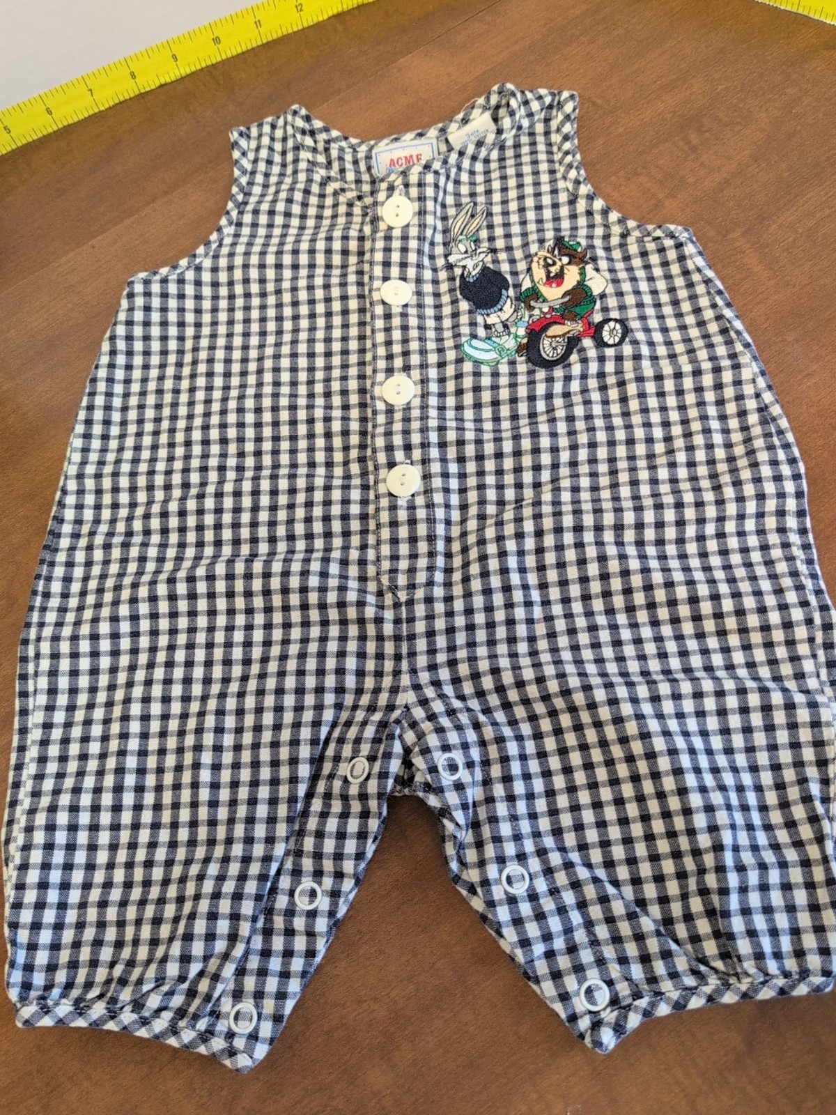 Vintage Acme Baby Cotton Summer Romper Size 3 mth Looney Tunes Warner Bros.