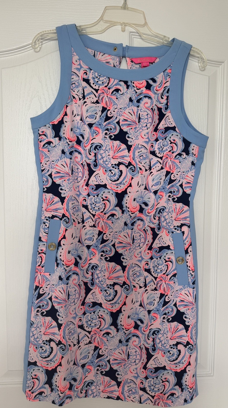 Lilly Pulitzer Angie Stretch Shift Dress In High Tide Navy Its For Shore Size 6