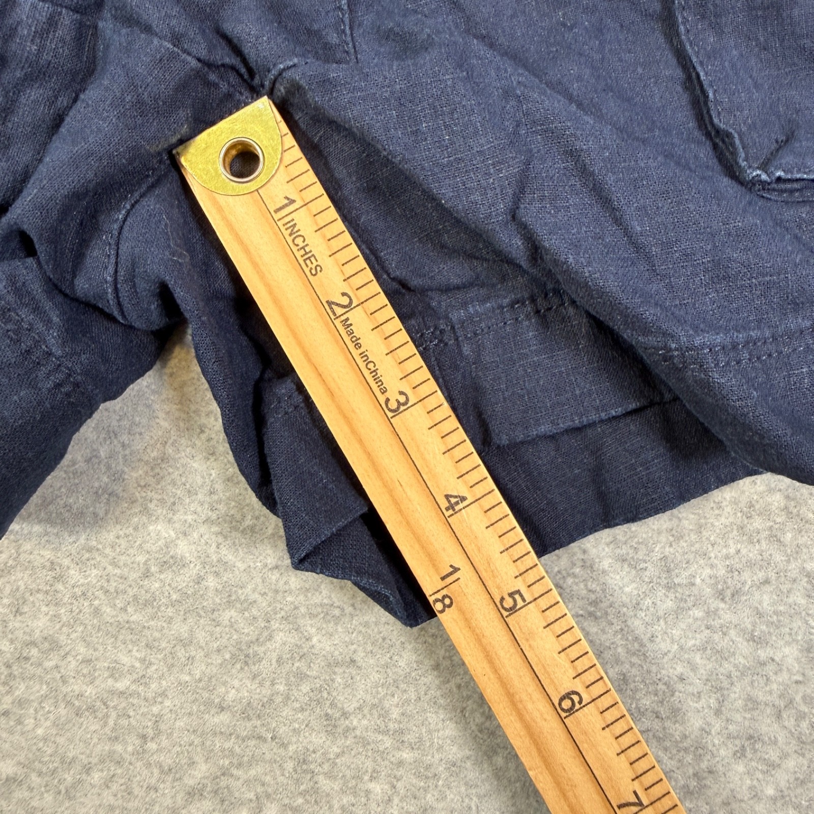 J.Crew Navy Blue Linen Blend Utility Shorts BY298 SP24 Womens Size 12