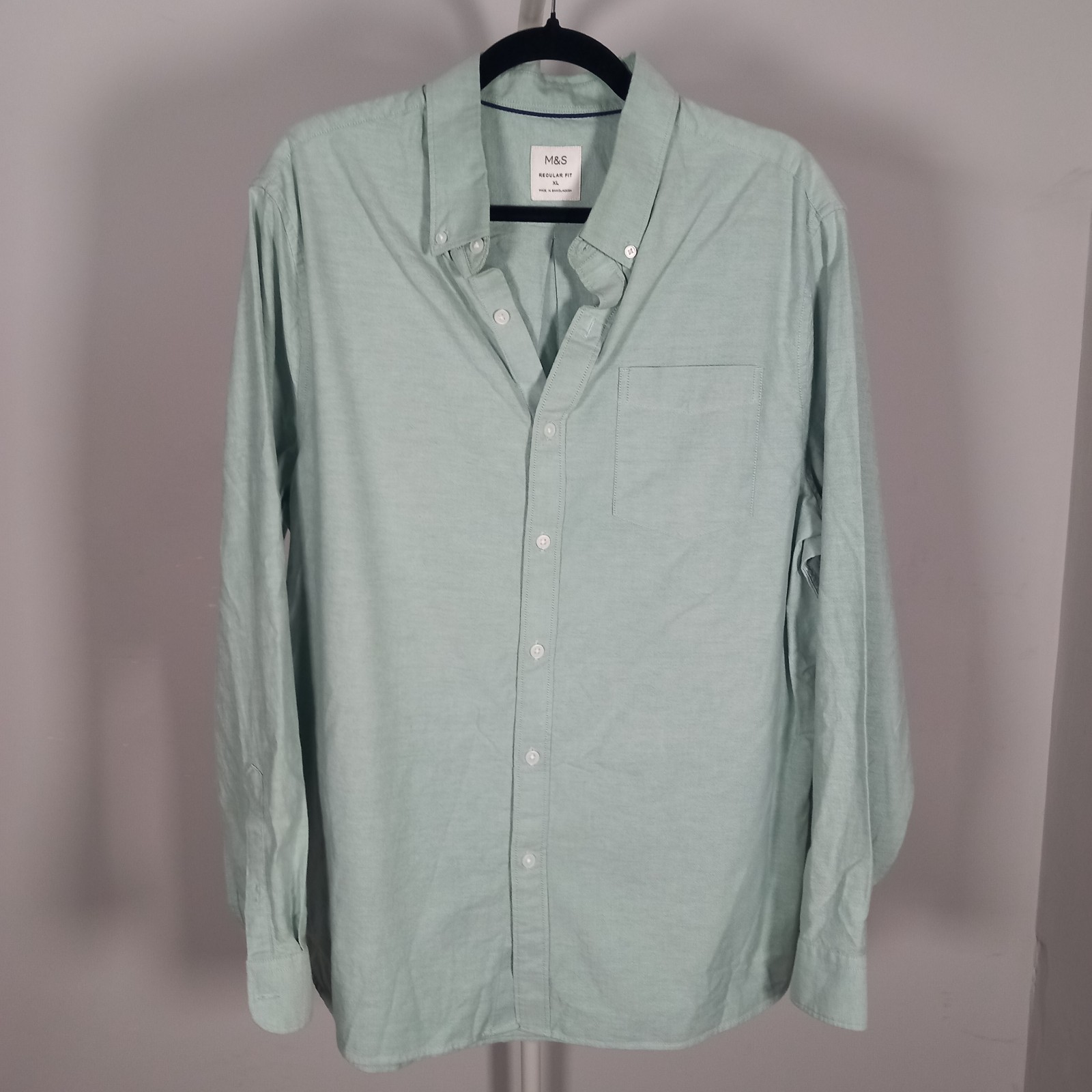 M&S Light green Shirt Men’s Long Sleeve UK Size XL 44 – 46″ chest