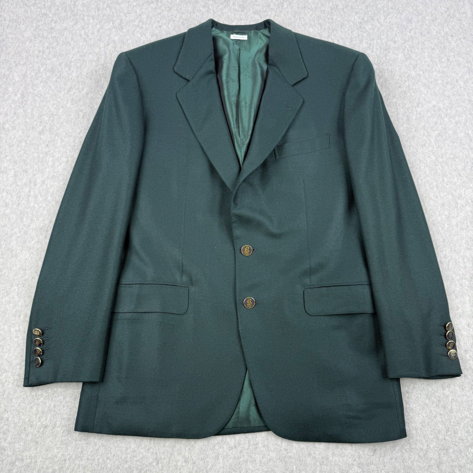 Vintage Brioni Blazer Mens 40 Green 100% Cashmere Cuzzens Sport Coat Italy