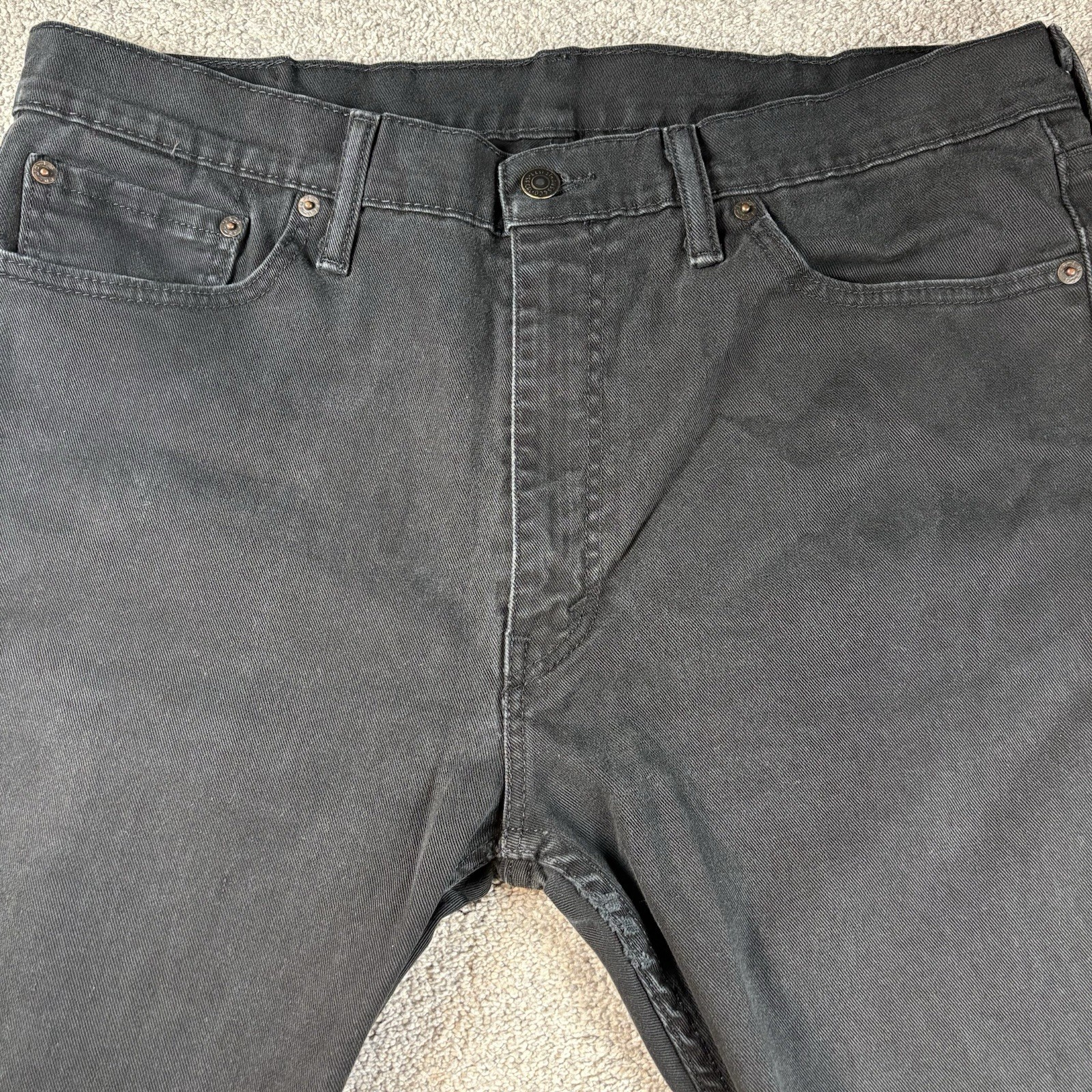 Levi’s 513 Jeans Mens 36×30 Slim Straight Black Dark Wash Denim Fit 36×29