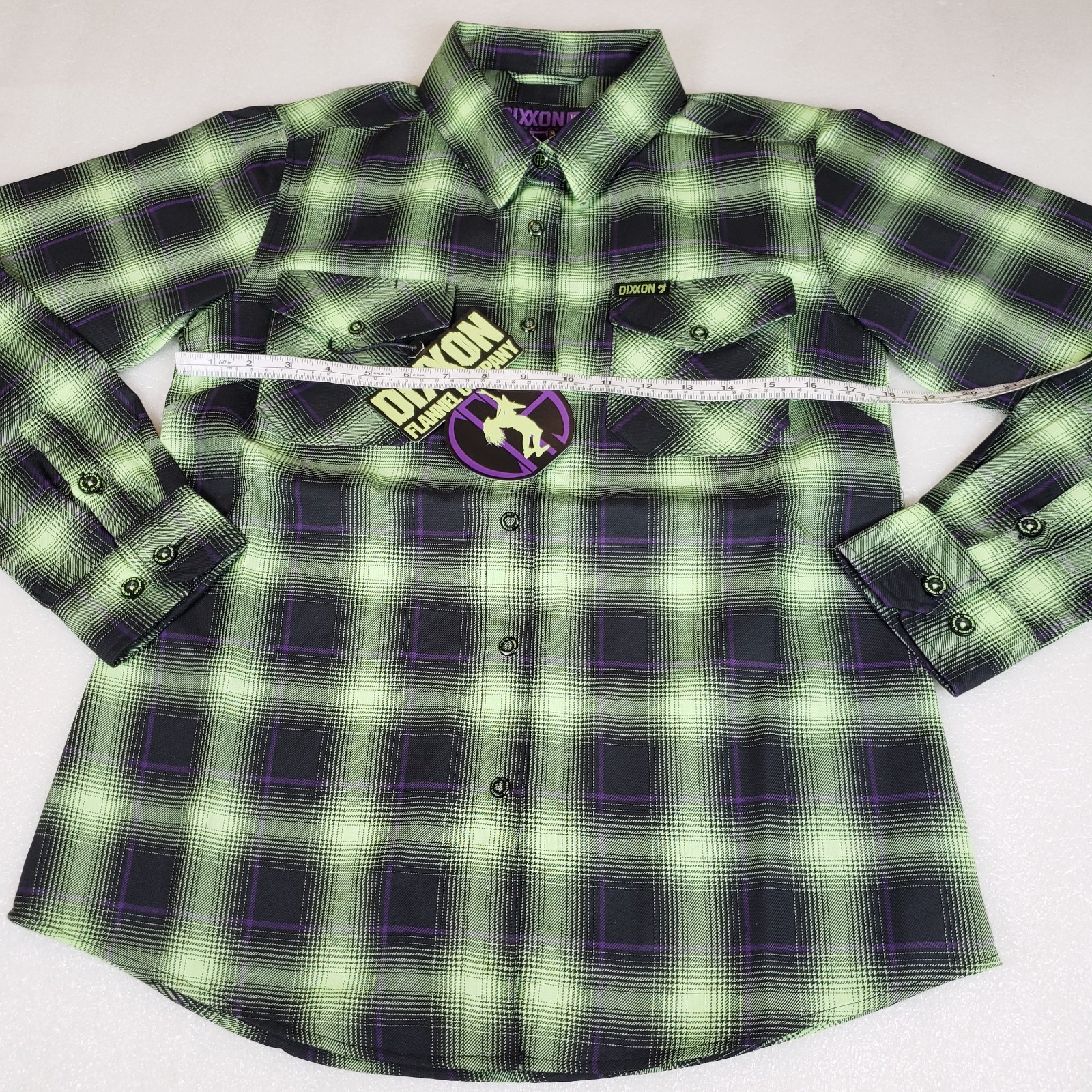 NWT Women’s Medium Dixxon Dimebag Darrell Women’s Glow In The Dark Flannel Shirt