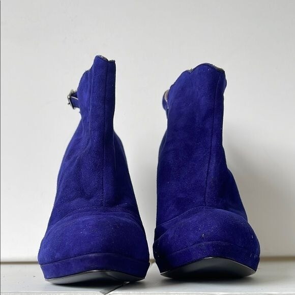 Claudia Ciuti Firenze Womens Blue Suede Bootie 10M 5” Heel NWOB Italy