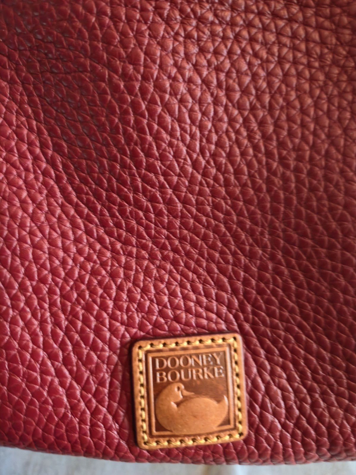 Dooney & Bourke Red Satchel Top Handle Zip Tassel Gold Hardware Bottom Studs