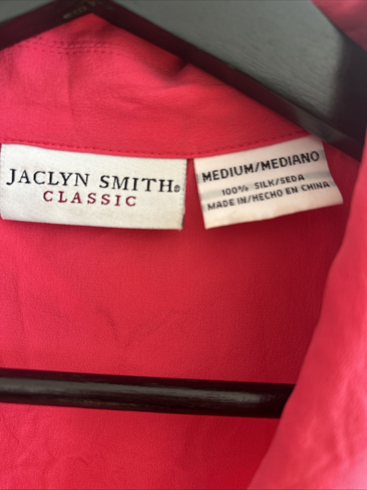 Jacky Smith Women’s 100% Silk Button Down Hot Pink Vintage Sleeveless Top Sz S
