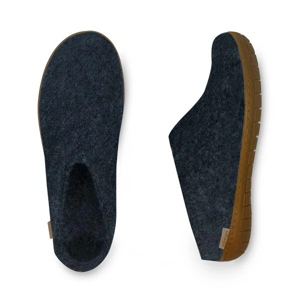 Glerups Womens Denim Slipper Honey Rubber Sole (EU 36, 37, 38, 39)