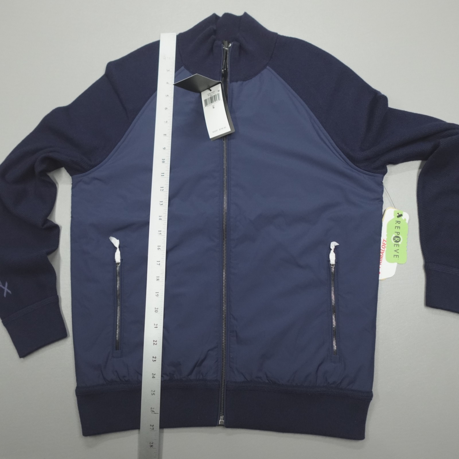 RLX Ralph Lauren Men’s Hybrid Full Zip Sweater Golf Navy Jacket Primaloft $298