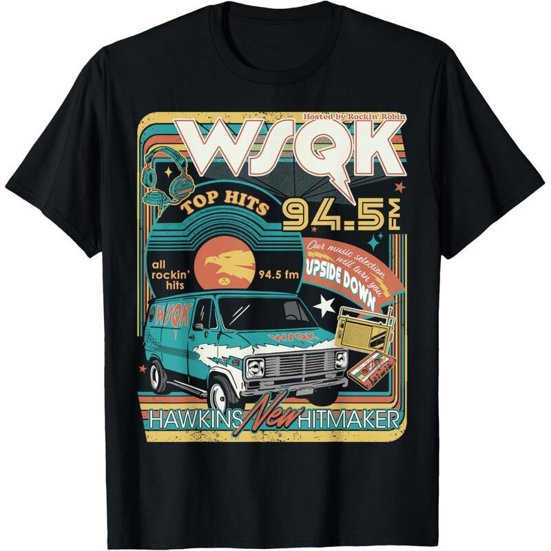 Season 5 WSQK Hawkins New Hitmaker Retro T-Shirt