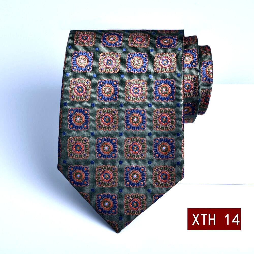 New Classic Polka Dot Black Brown JACQUARD WOVEN 100% Silk Men’s Necktie Tie