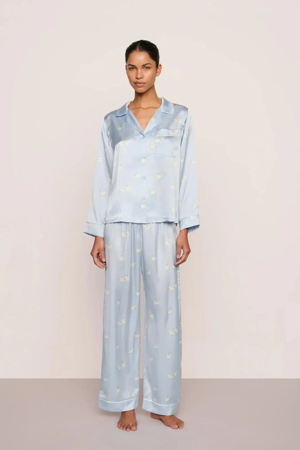 Eberjey Inez Washable Silk Printed Long PJ Set – CHOOSE COLOR – CHOOSE SIZE -NEW