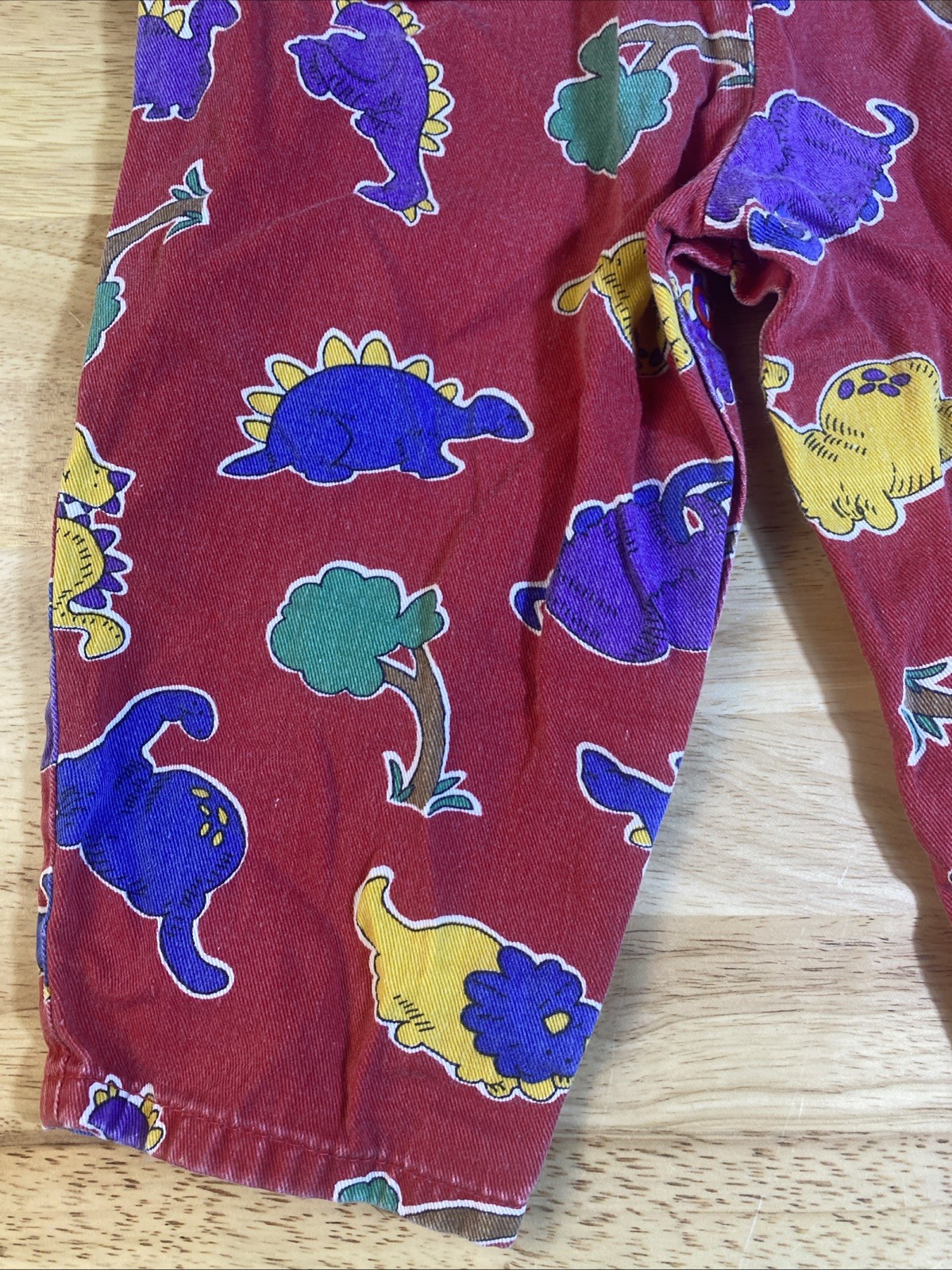 VTG Oshkosh B’Gosh Vestback Red Dinosaur Overalls SZ 18M Paper Tag USA