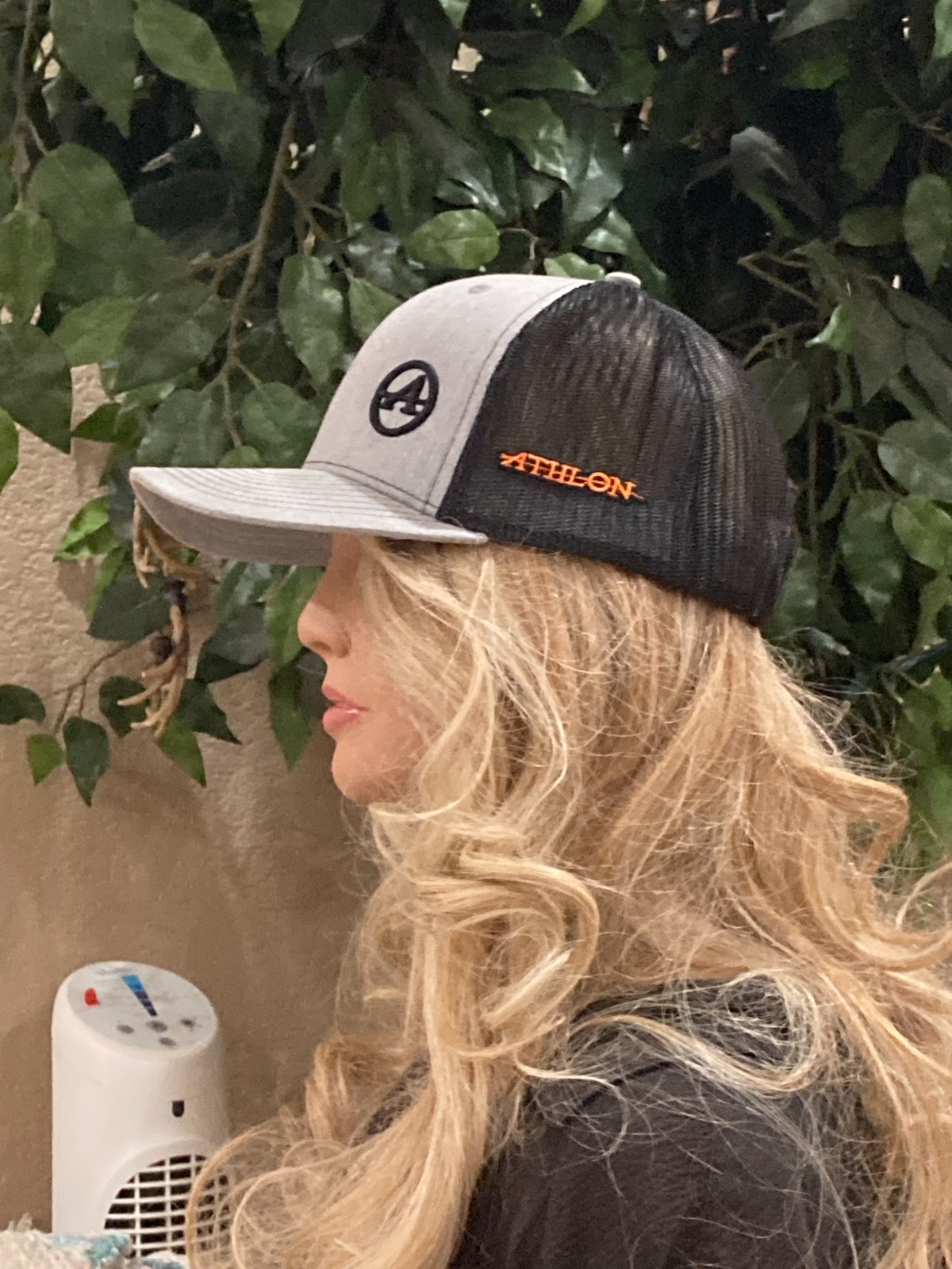 Athlon Optics Grey Black Mesh Trucker Hat Cap Early Style Retro Graphic