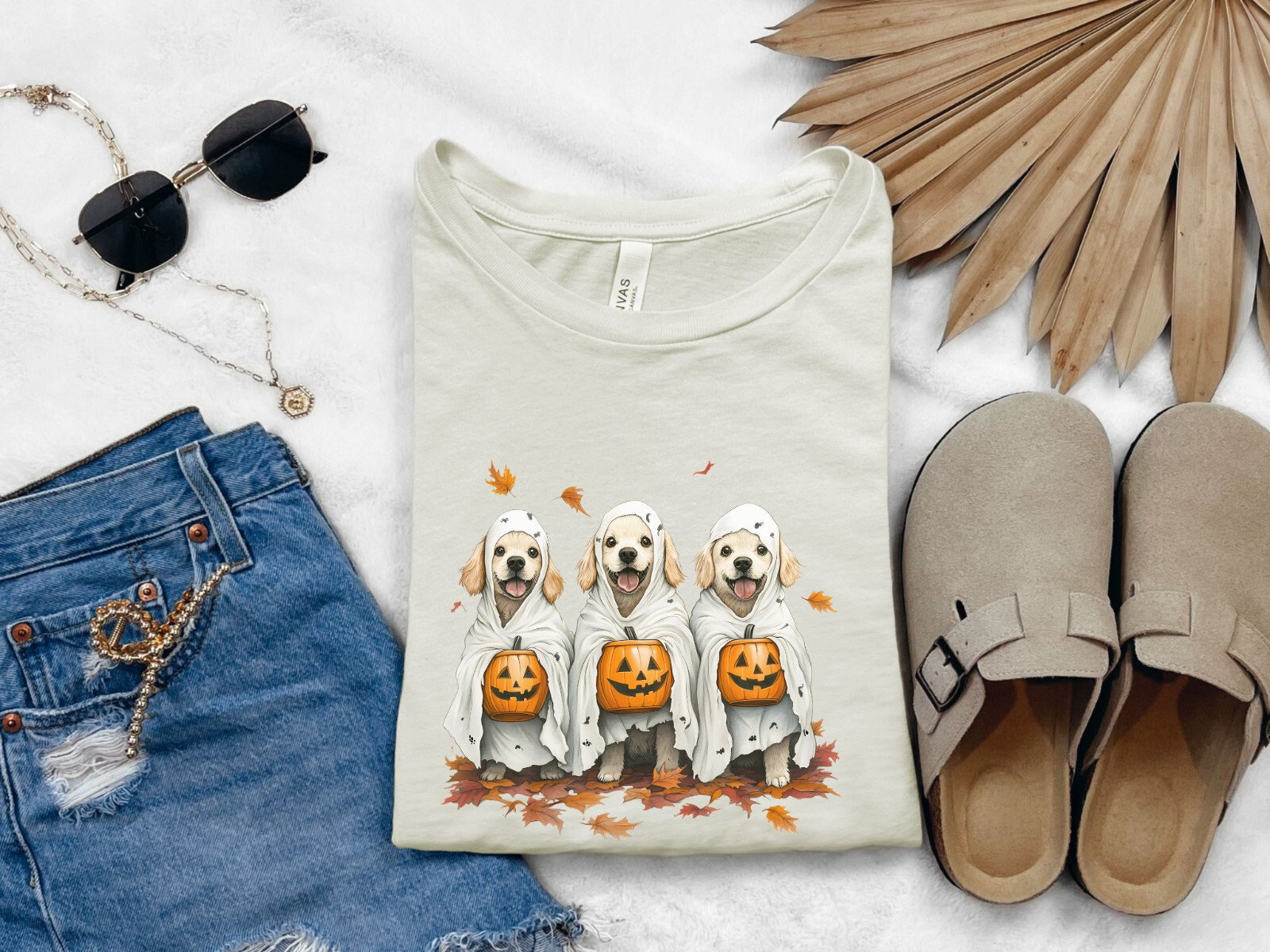 Dogs Trick or Treating, Halloween shirt, Dog Shirt, Dog Lover Tee, Ghost Dog