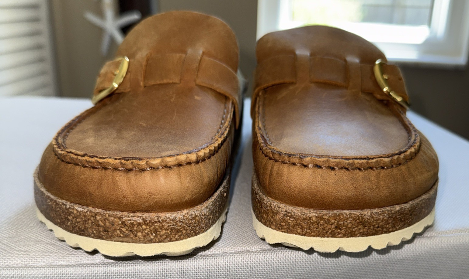 Birkenstock Buckley Cognac Brown Oiled Leather Clogs EU 38 Regular/Wide US 8 EUC