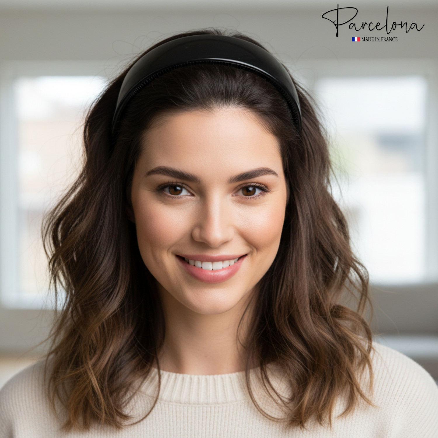 Parcelona Extra Wide French Headband 1.25 Inch Cellulose Acetate Hairband for