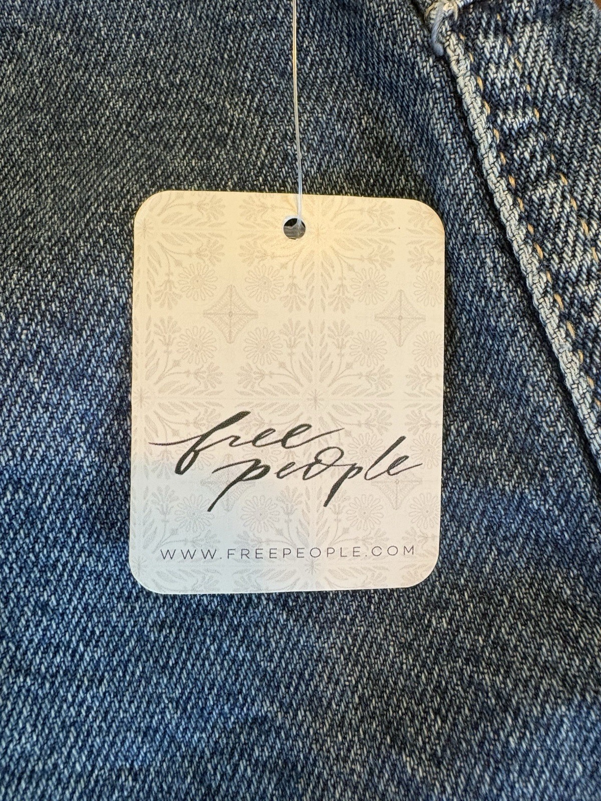 NWT Free People Denim Wrap Skort Size 10 Fray Hem Raw Hem