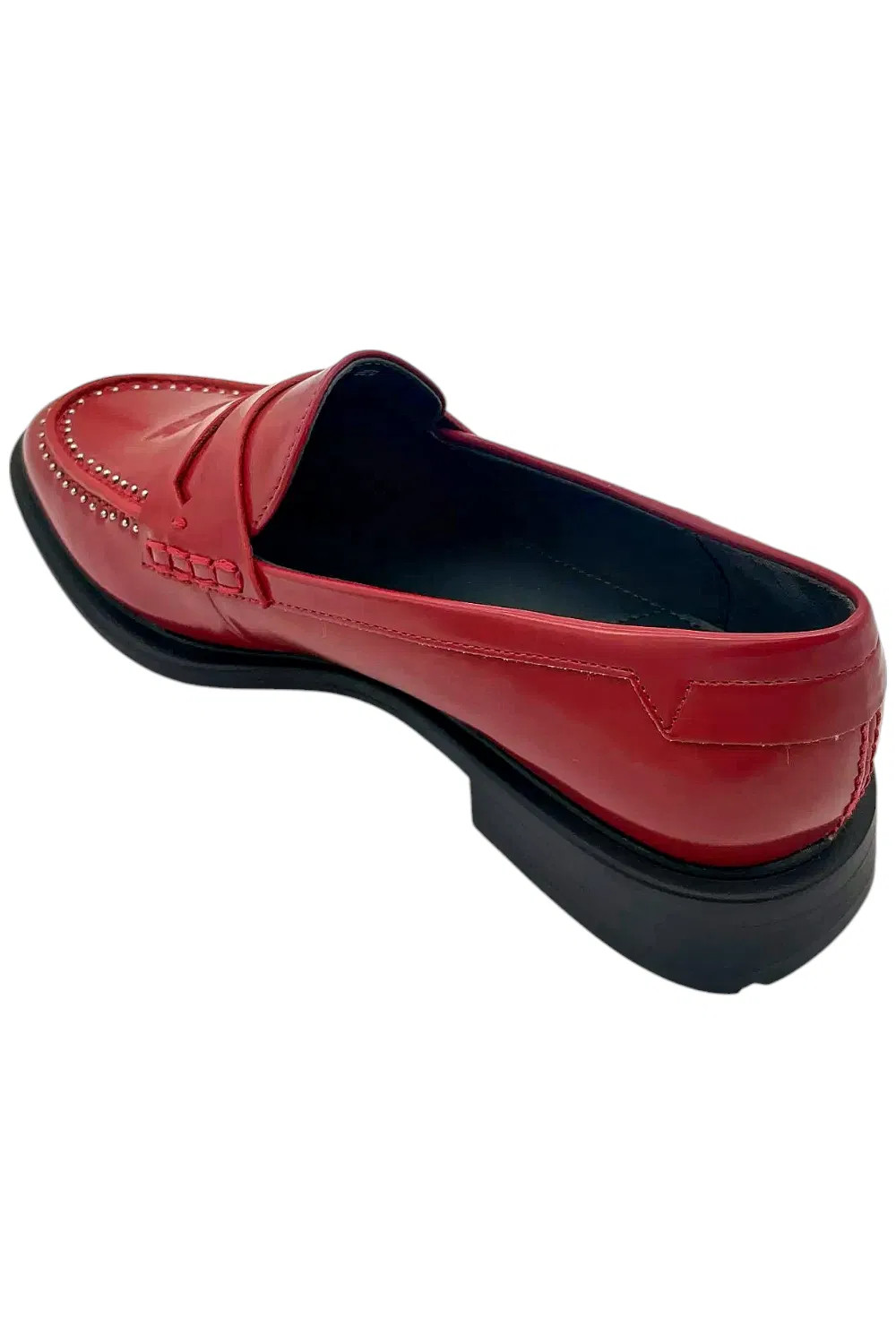Franco Sarto Womens Eden Studs Penny Loafer Red