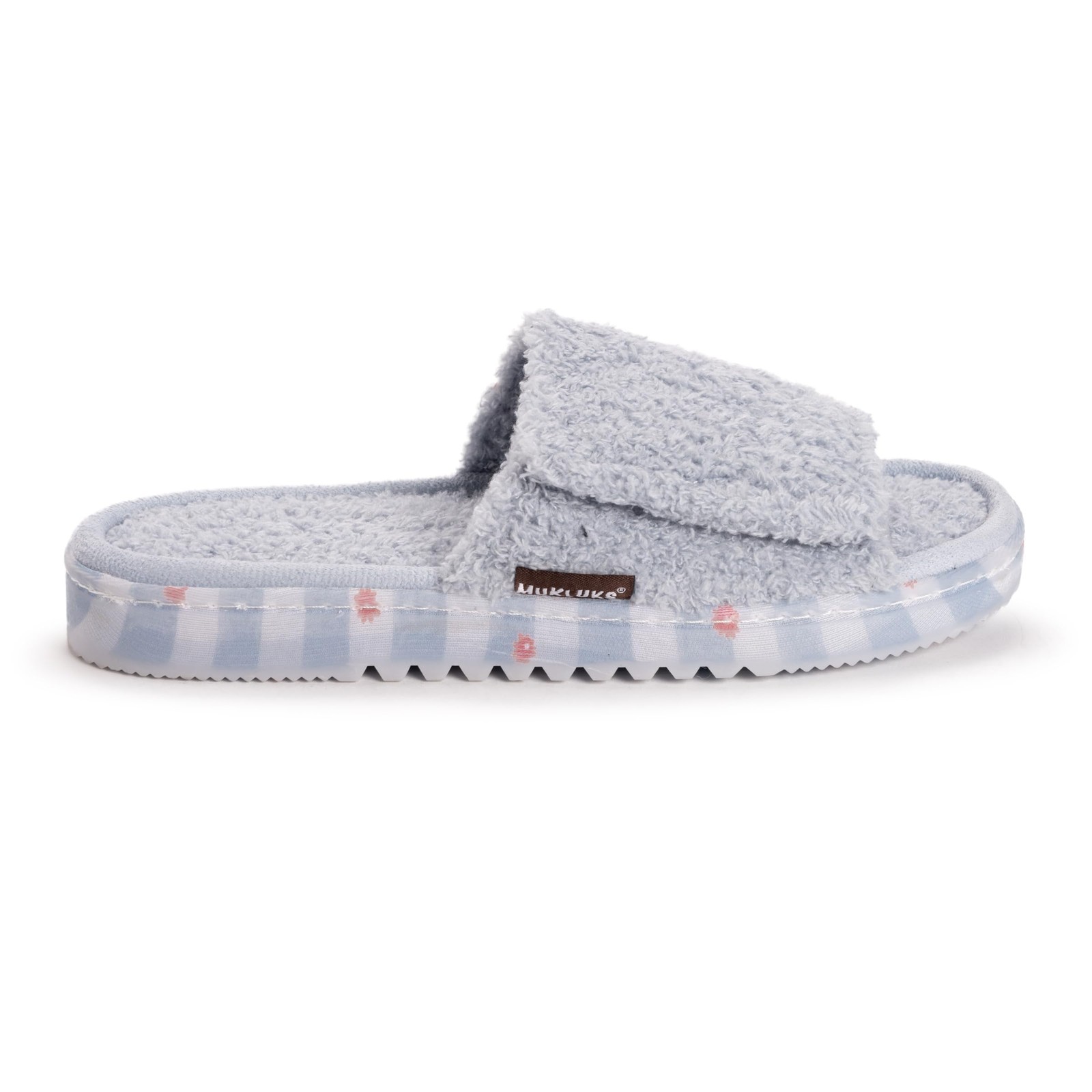 Muk Luks Women’s Acacia Slipper, Light Blue, M (7-8) Medium, Blue