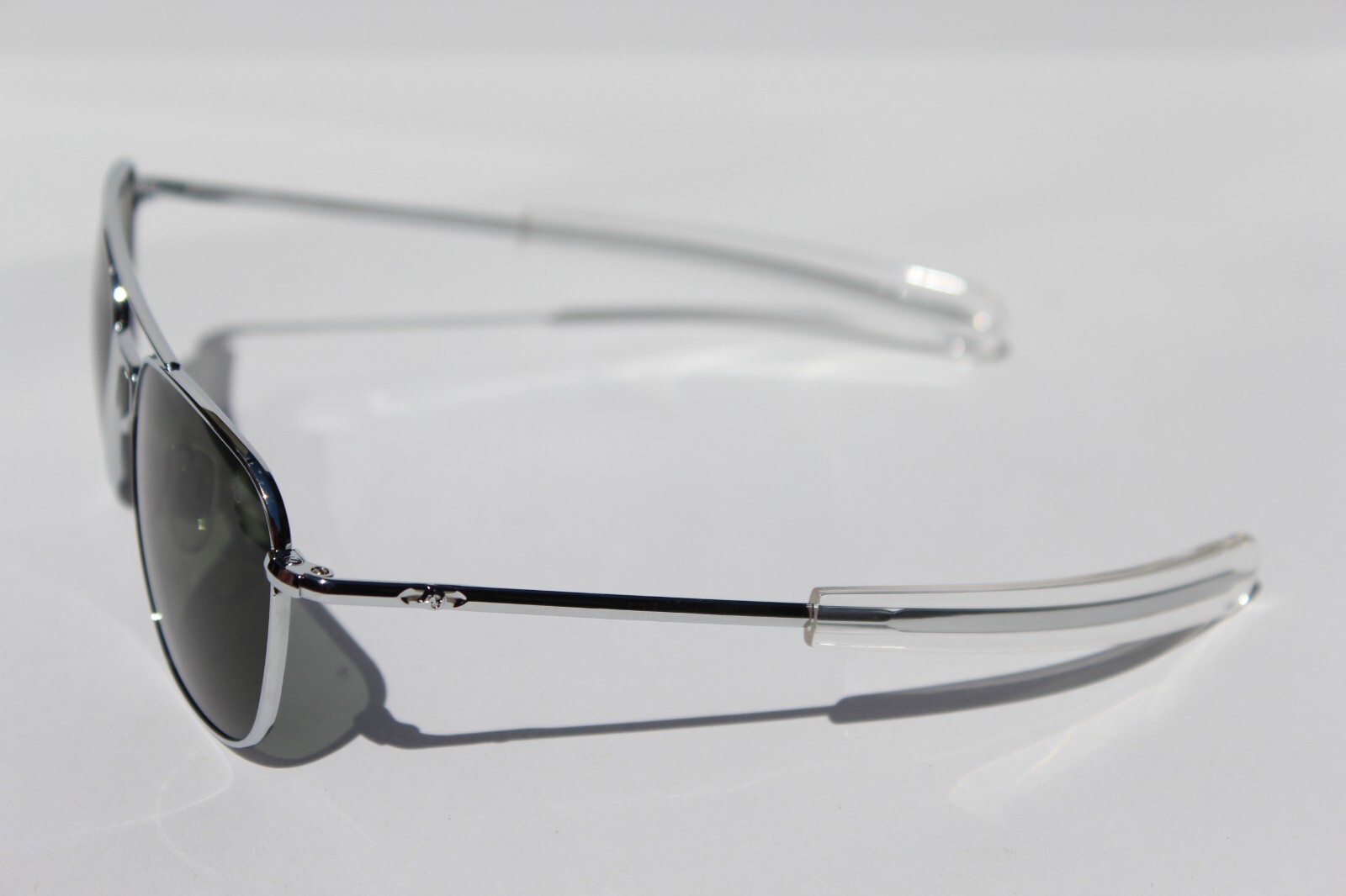 AMERICAN OPTICAL Original Pilot Sunglasses Silver/Calobar Green GLASS 52 GNG NEW